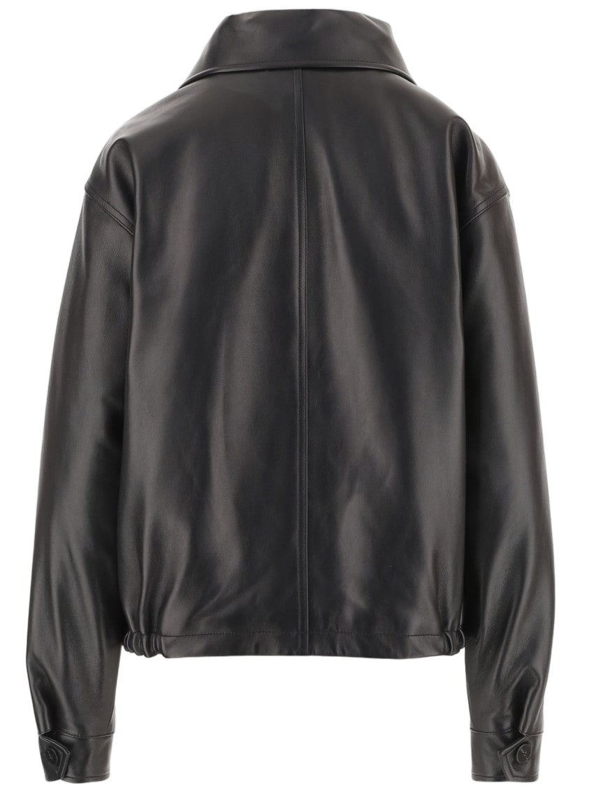 Darkpark Mabel Bomber Jacket With Double Leather Collar