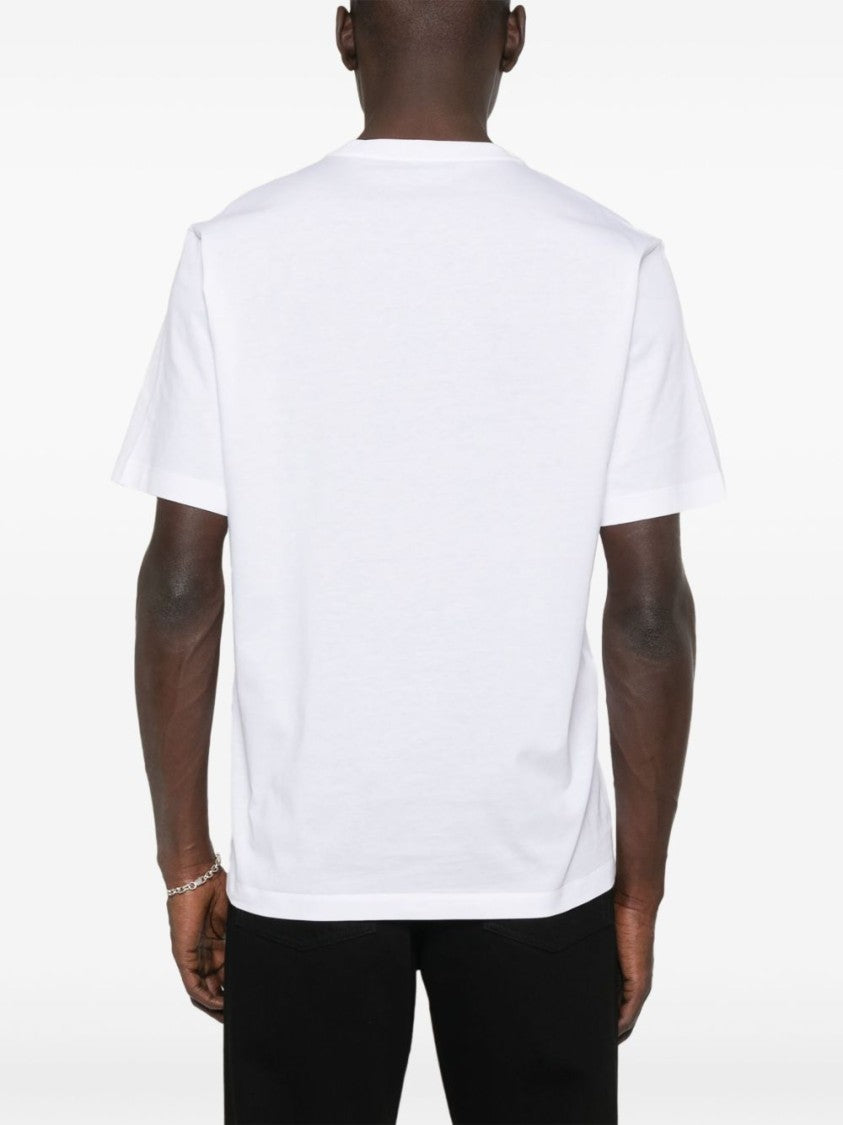 Versace White Minimalist Graphic Detail Crew Neck T-Shirt