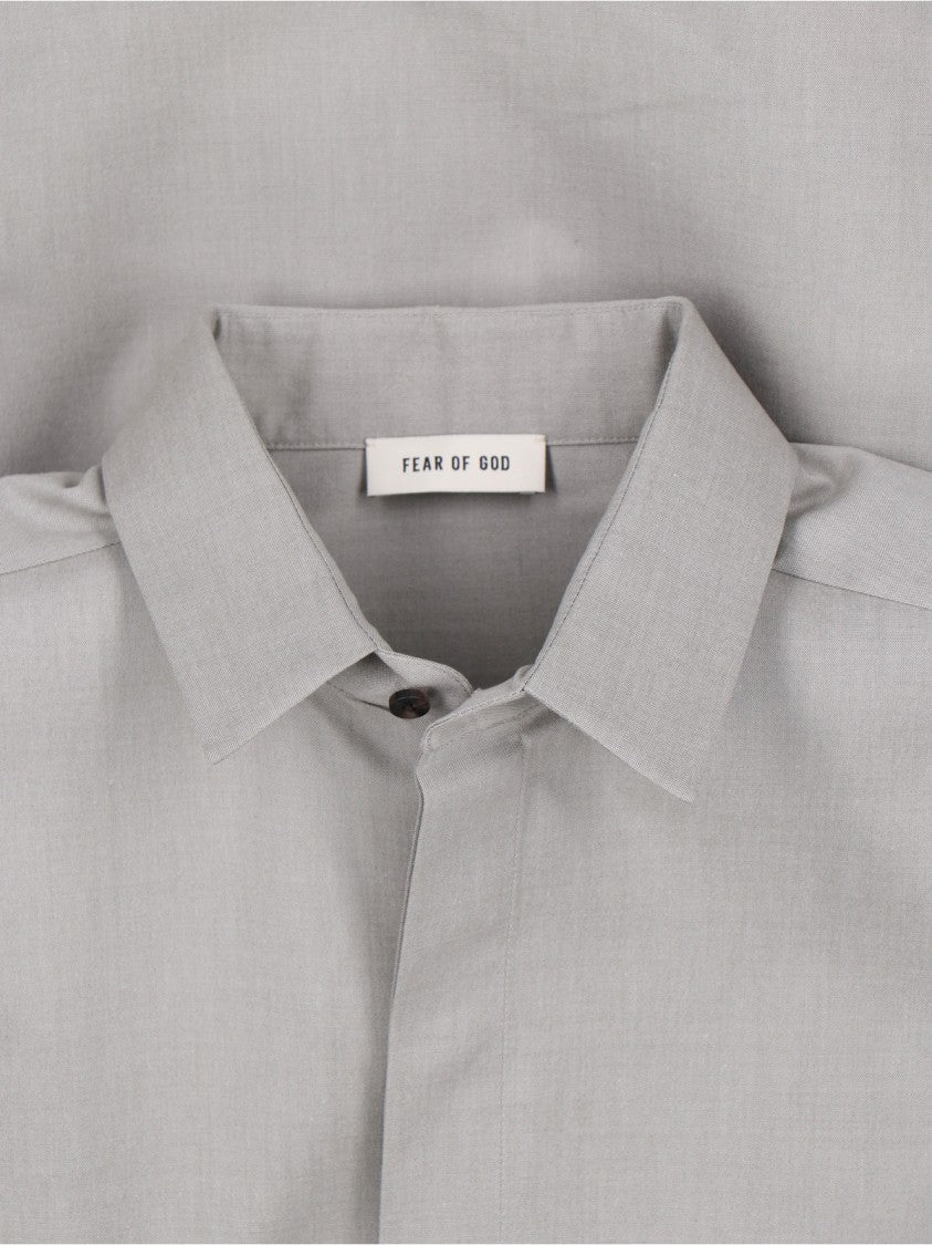 Fear Of God Grey Shirt With Classic Collar And Long Sleeves