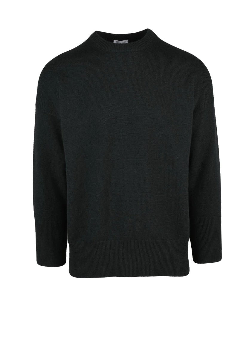 Brunello Cucinelli Crew Neck Pullover In Luxurious Cashmere With Ribbed Detailing