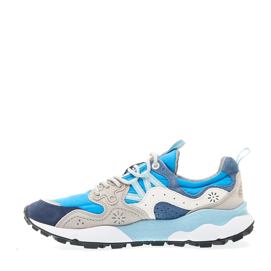 Flower Mountain Blue Fabric And Suede Sneakers