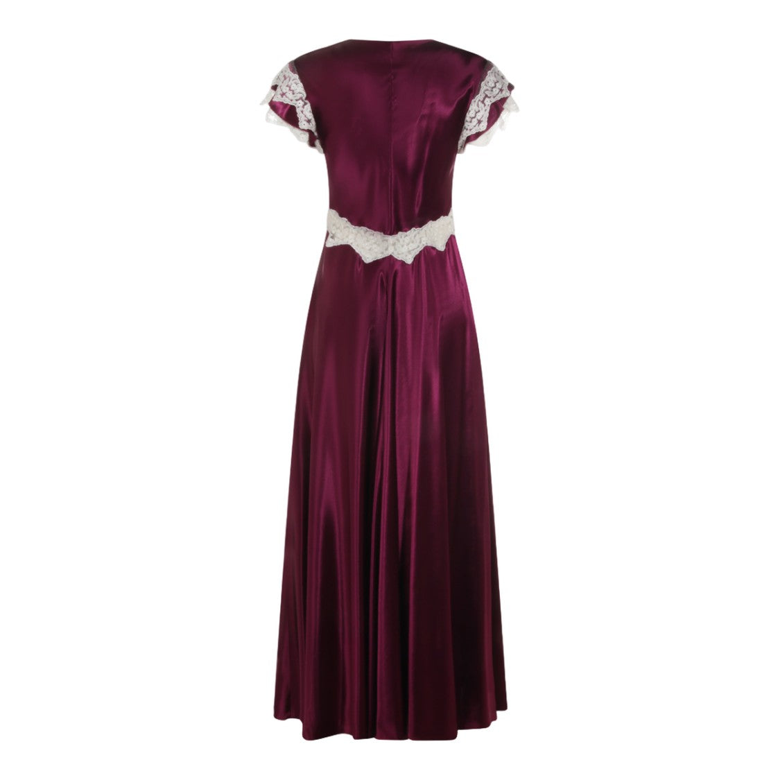 Alberta Ferretti Maxi Dress In Deep Purple Satin