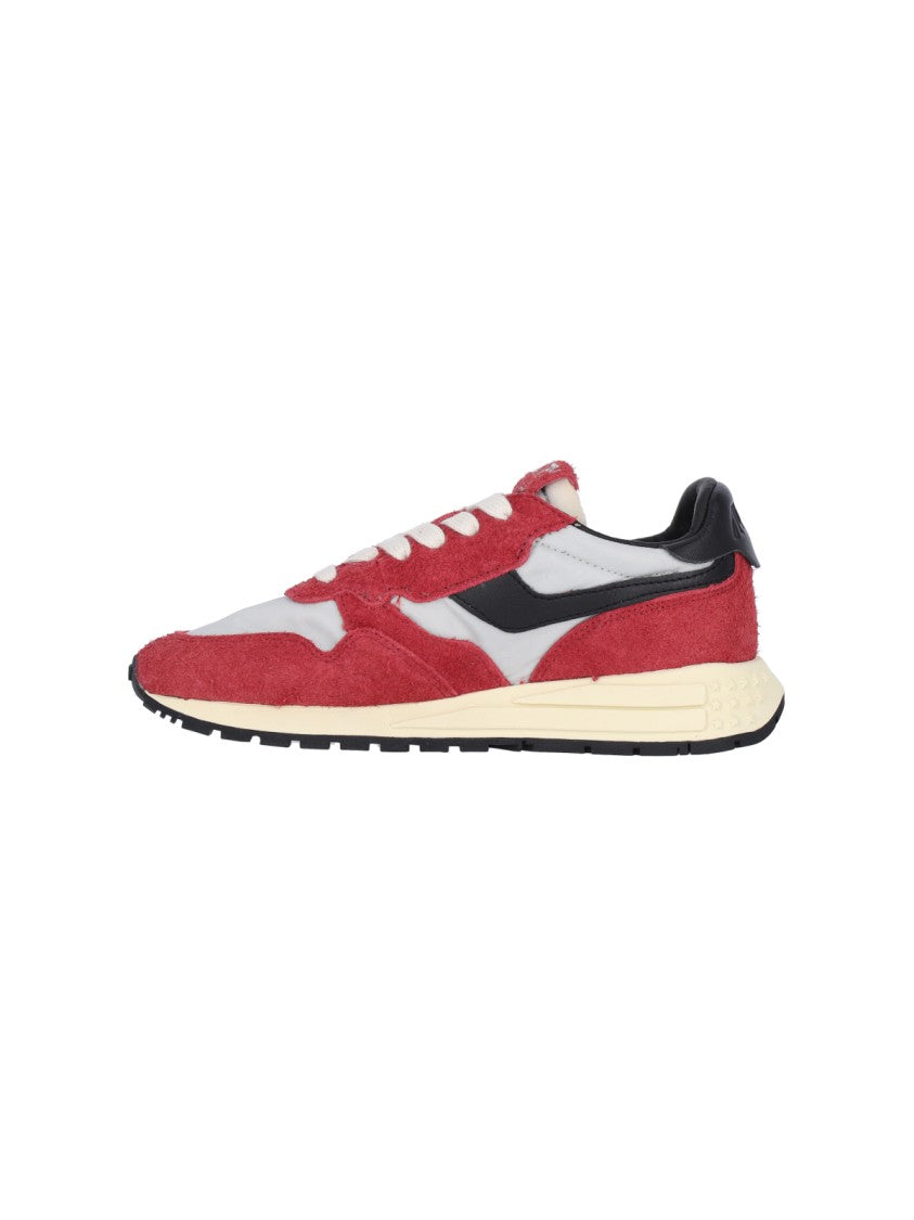 Autry Reelwind Low-Top Sneakers In Red Crackled Leather