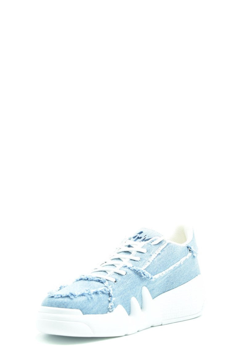 Giuseppe Zanotti Blue Denim Cotton Men's Low-Top Sneakers