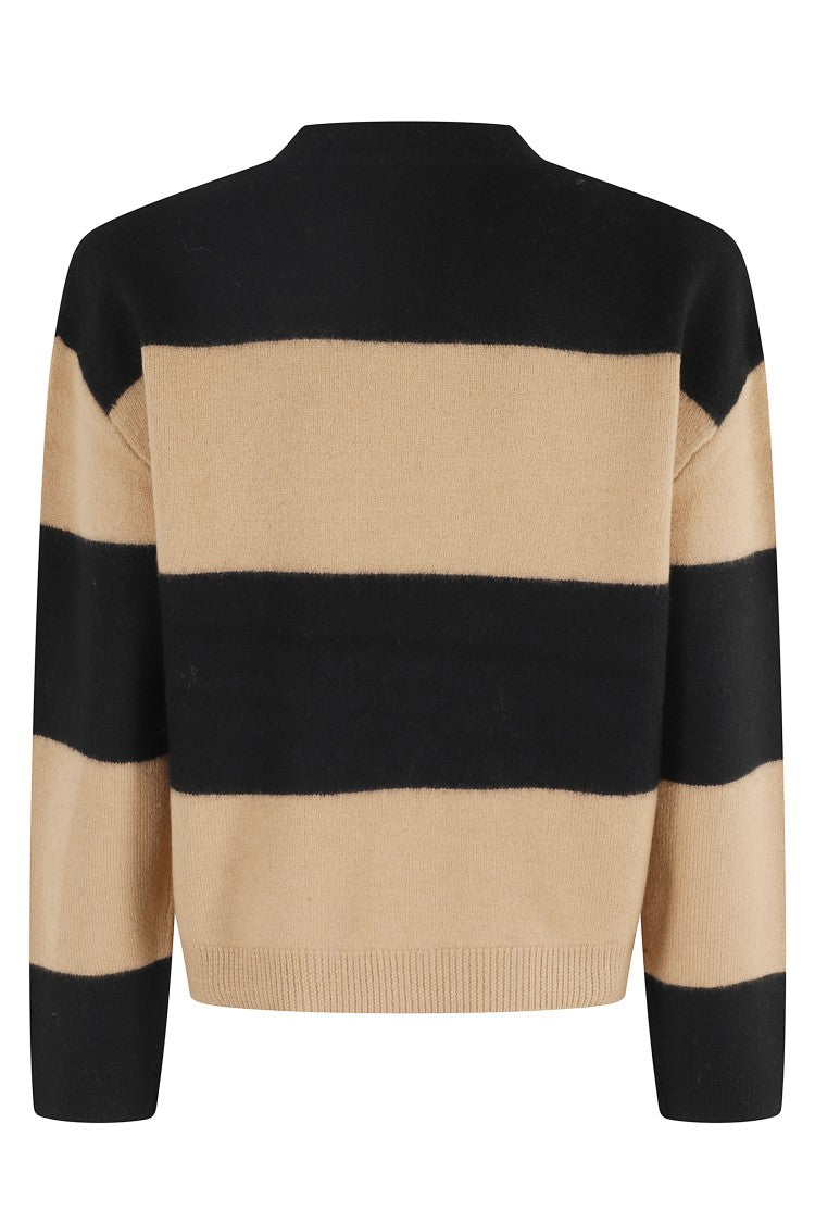 A.P.C. Coarse Stripe Knit Sweater With Crew Neck