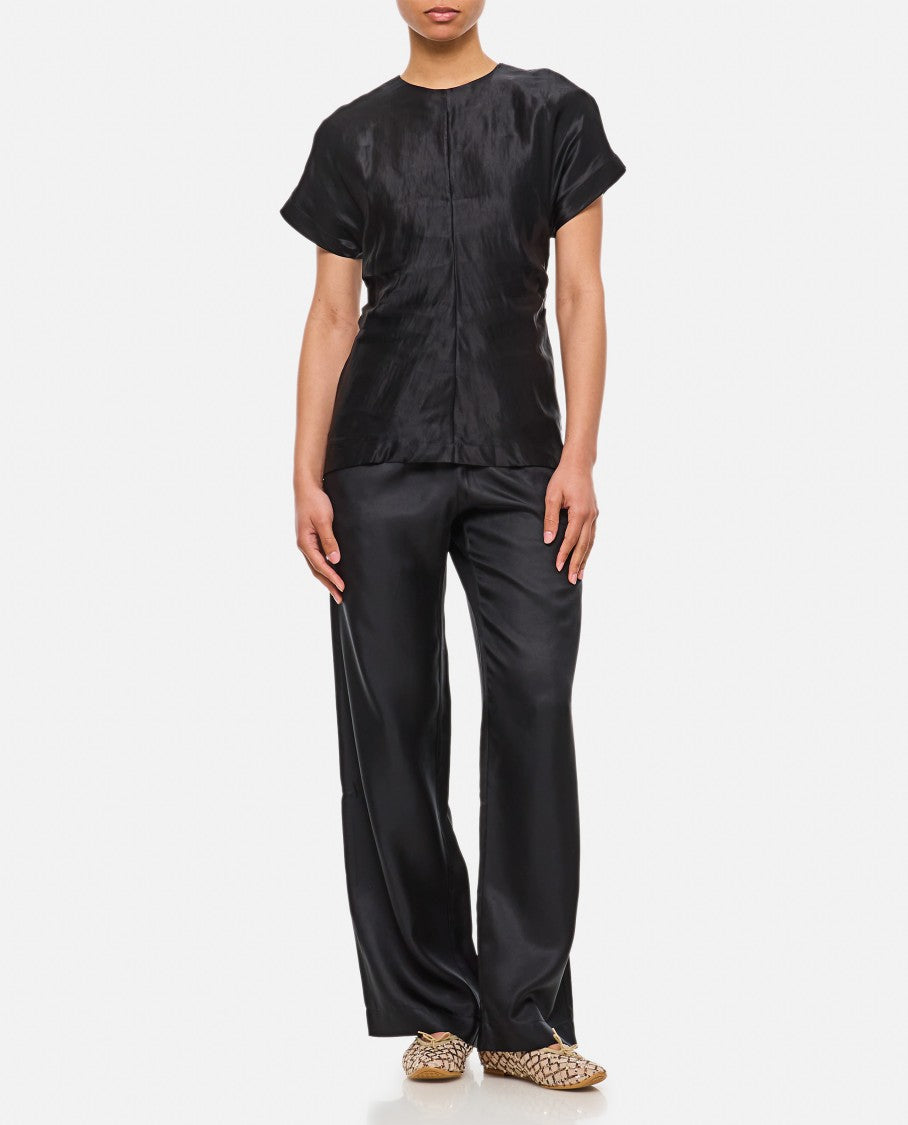 Loulou Studio Fitted Short-Sleeved Blouse