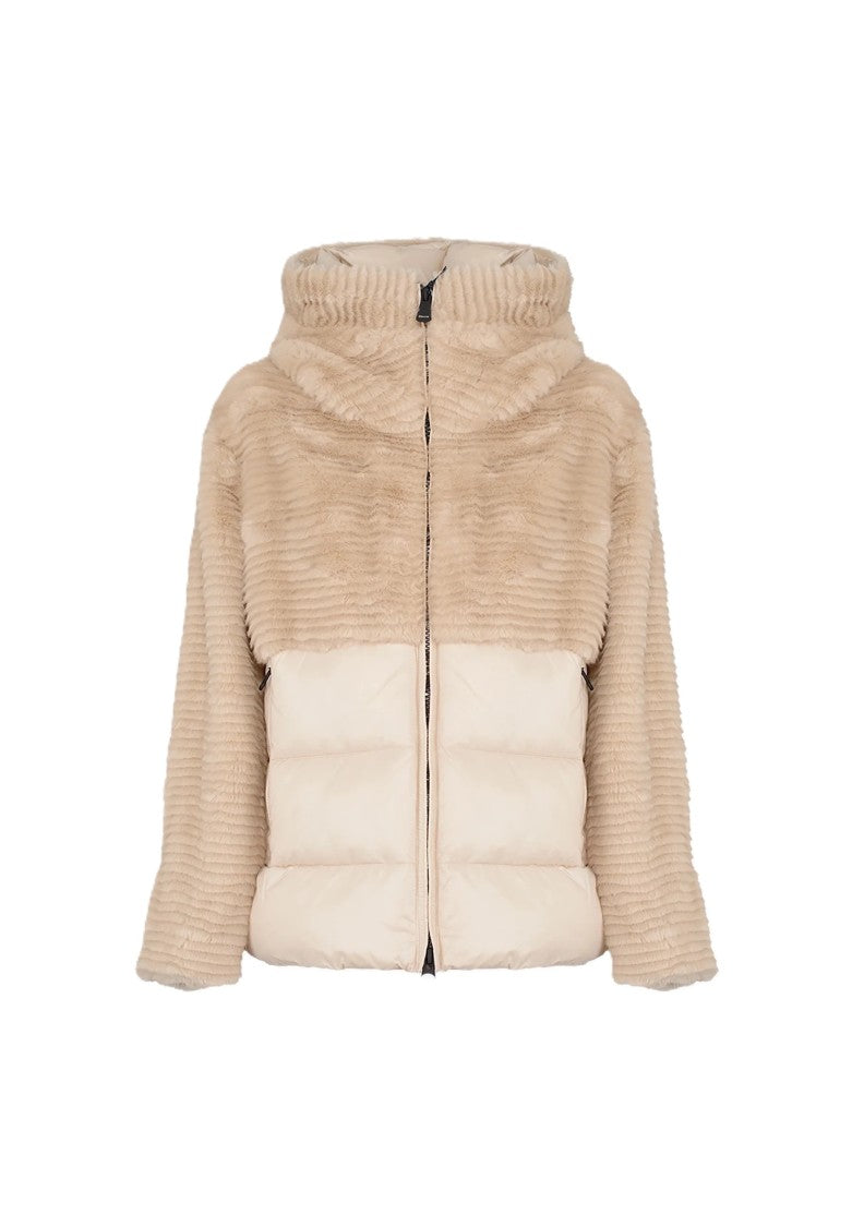Blauer Americane Plush Ribbed Faux Fur Padded Jacket