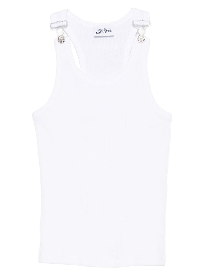 Jean Paul Gaultier Fitted White Silk