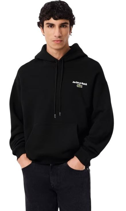 Lacoste Organic Cotton Fleece Sweatshirt With Tennis-Inspired Prints