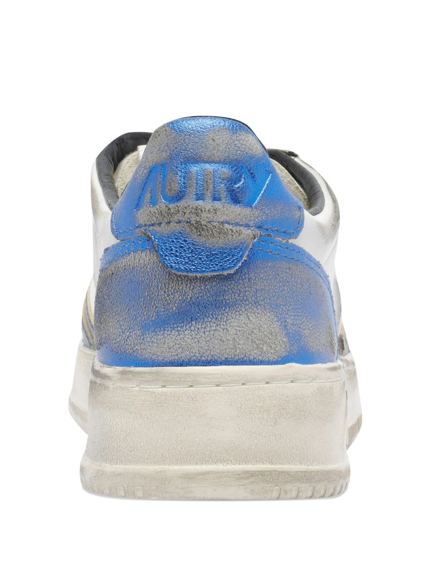 Autry Navy Sup Wint Low Leather Low-Top Sneakers