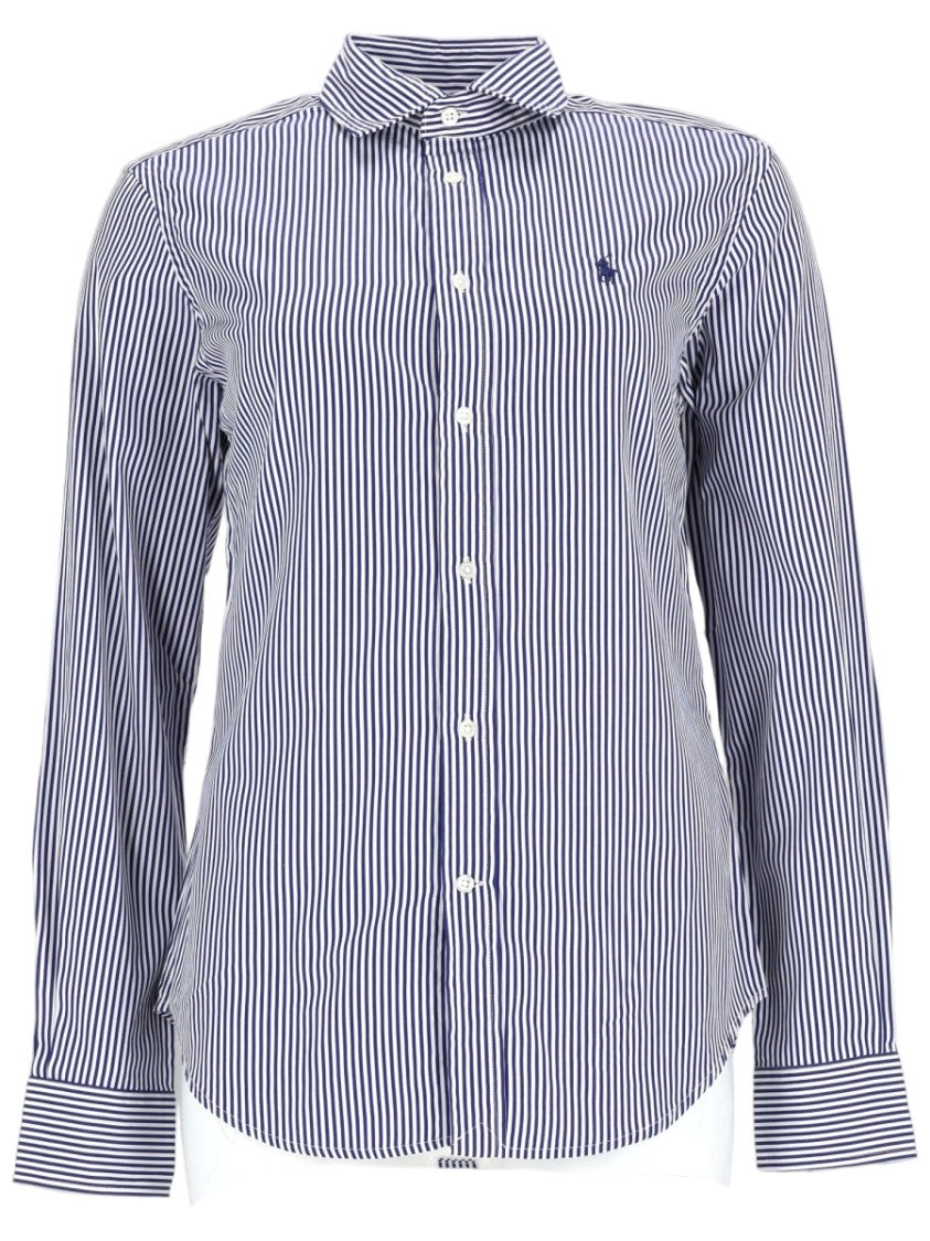 Polo Ralph Lauren Long-Sleeved Striped Logo Cotton Shirt