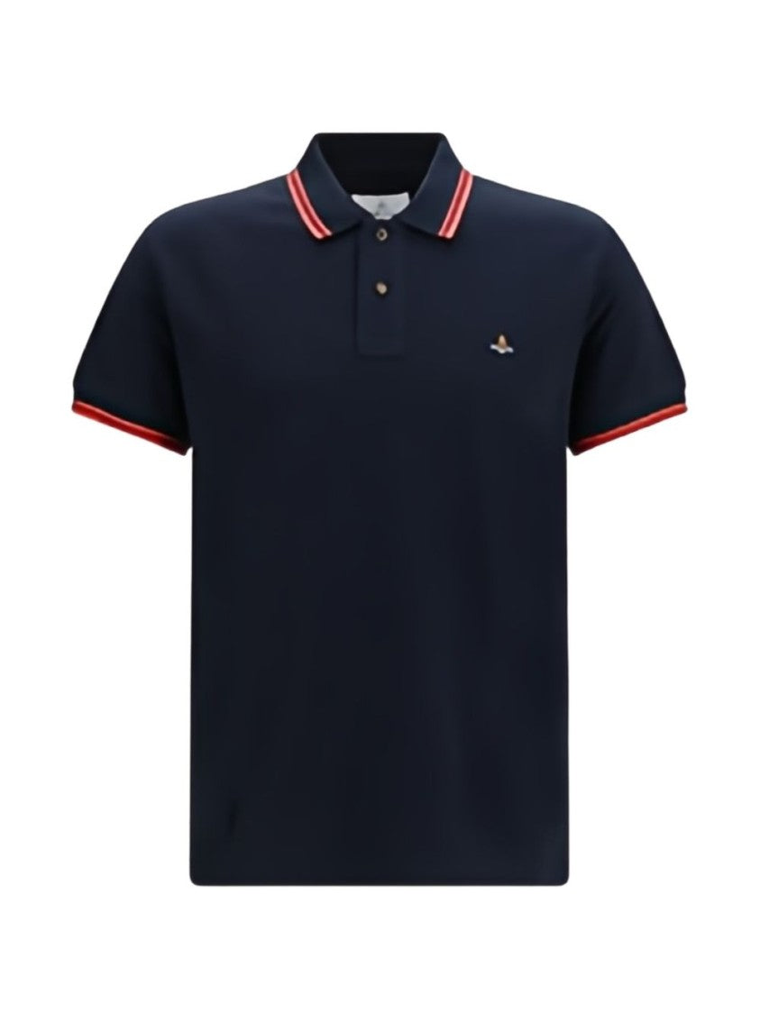 Vivienne Westwood Classic Striped Embroidered Cotton Polo Shirt