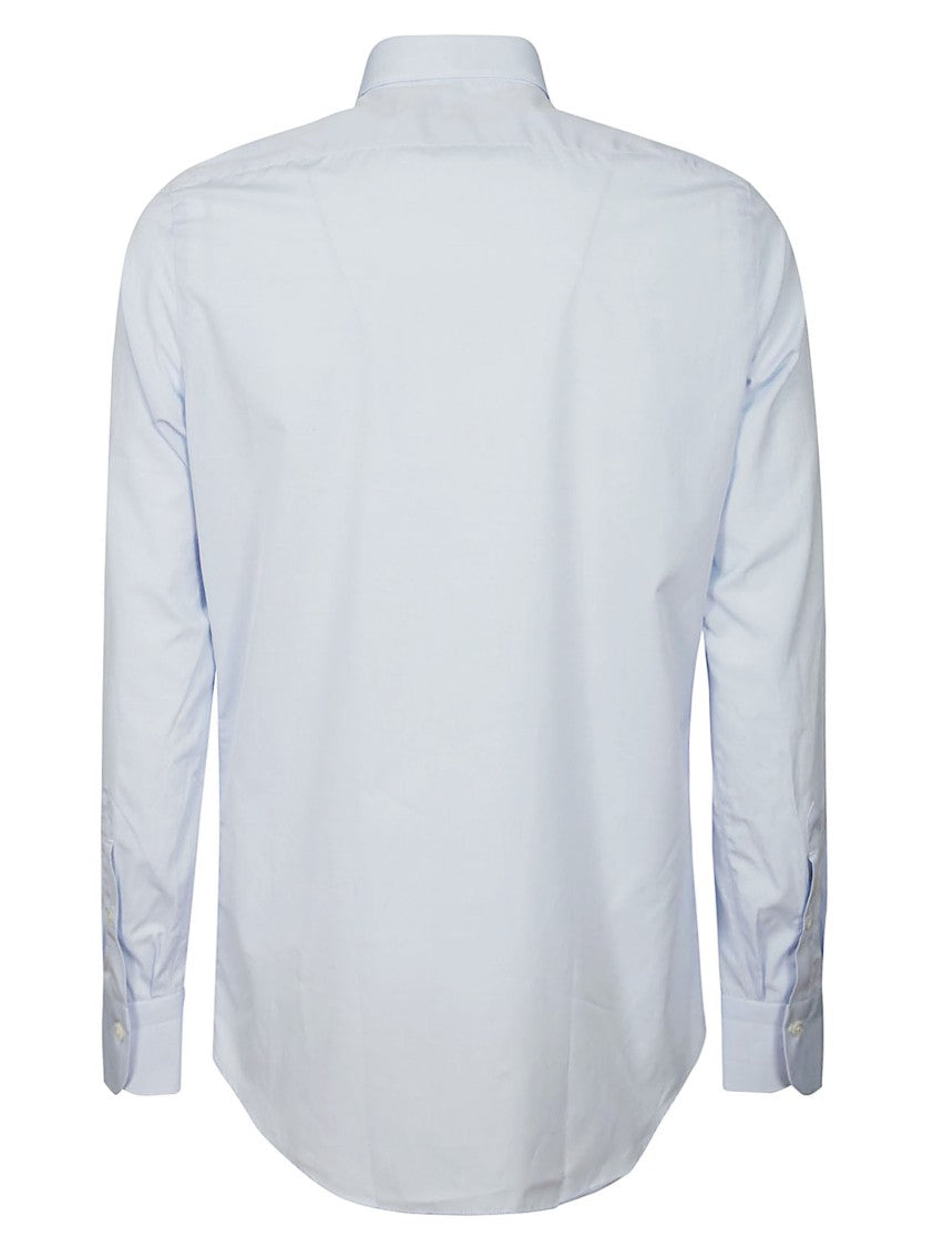 Finamore Light Blue Cotton Shirt With French Collar