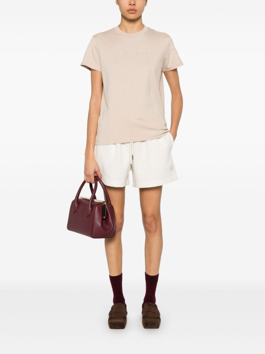 Moncler Relaxed-Fit White Shorts With Elastic Waistband
