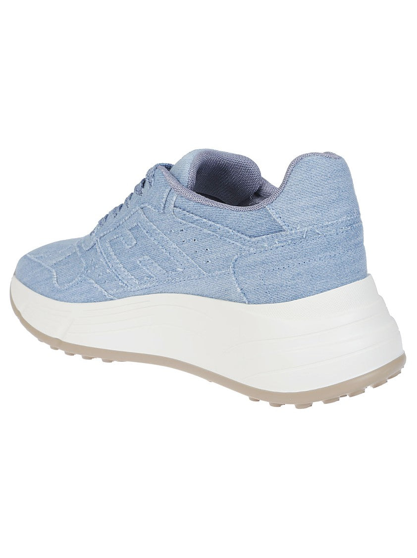 Hogan H669 Textured Cotton Sneakers With Sole