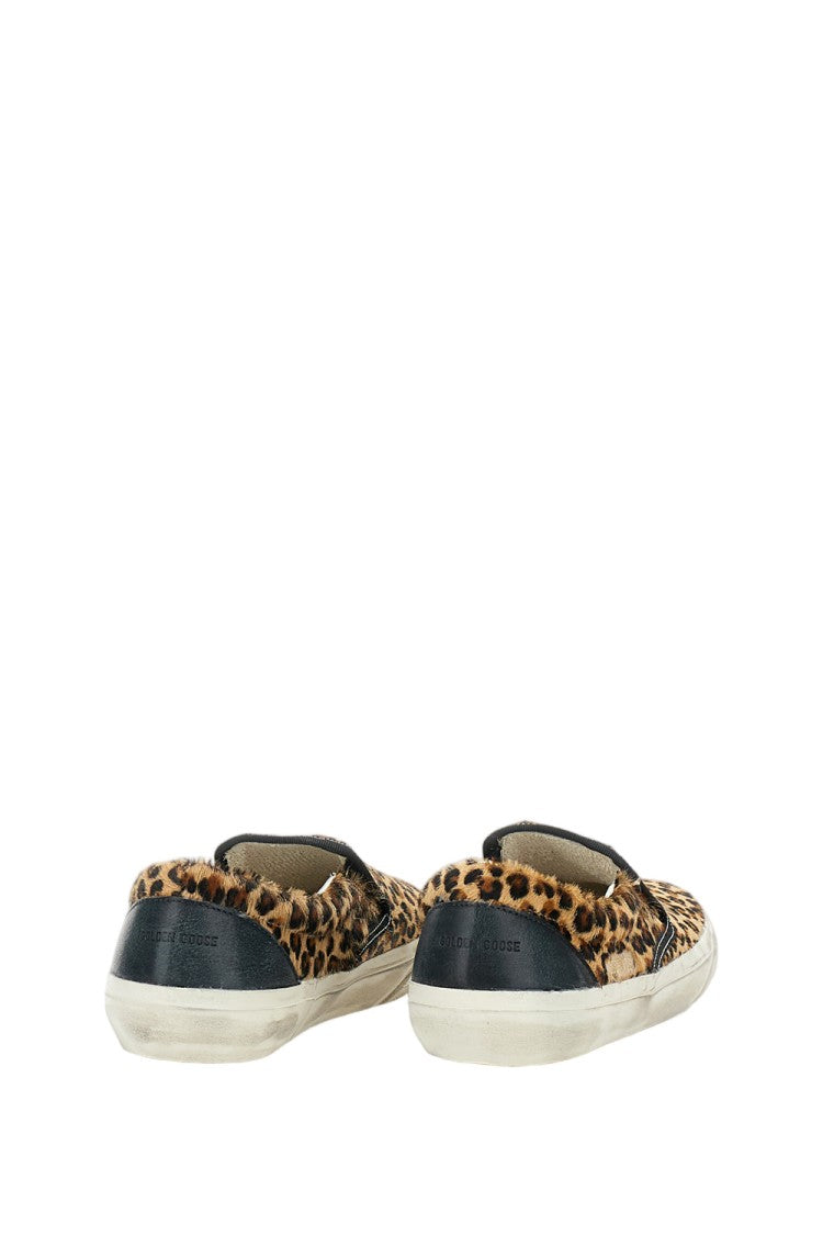 Golden Goose Horsy-Effect Cowhide Slip-On Sneakers With Vintage Finish