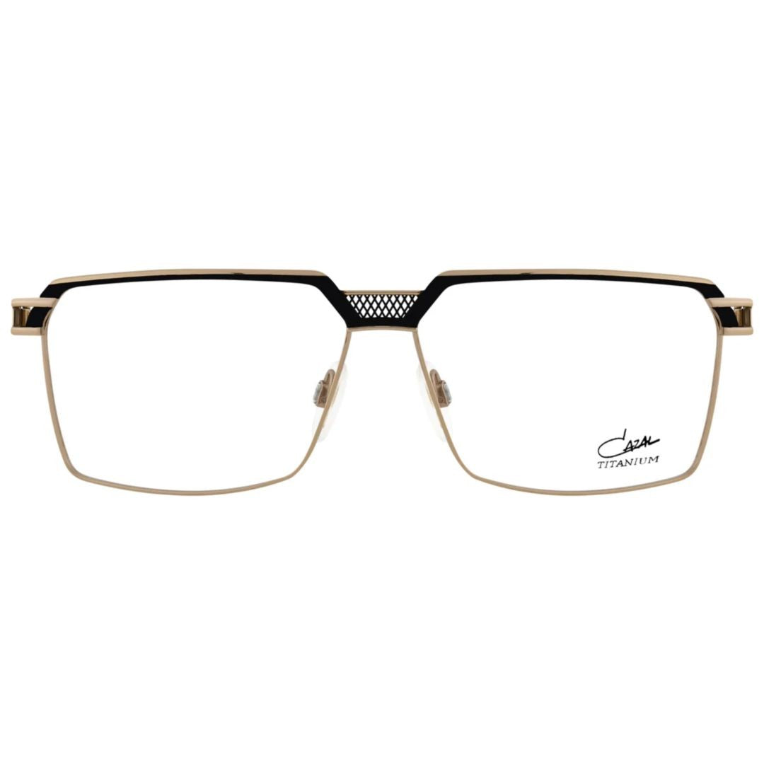 Cazal 7105 Rectangular Titanium Eyeglasses With Gold-Tone And Black Accents
