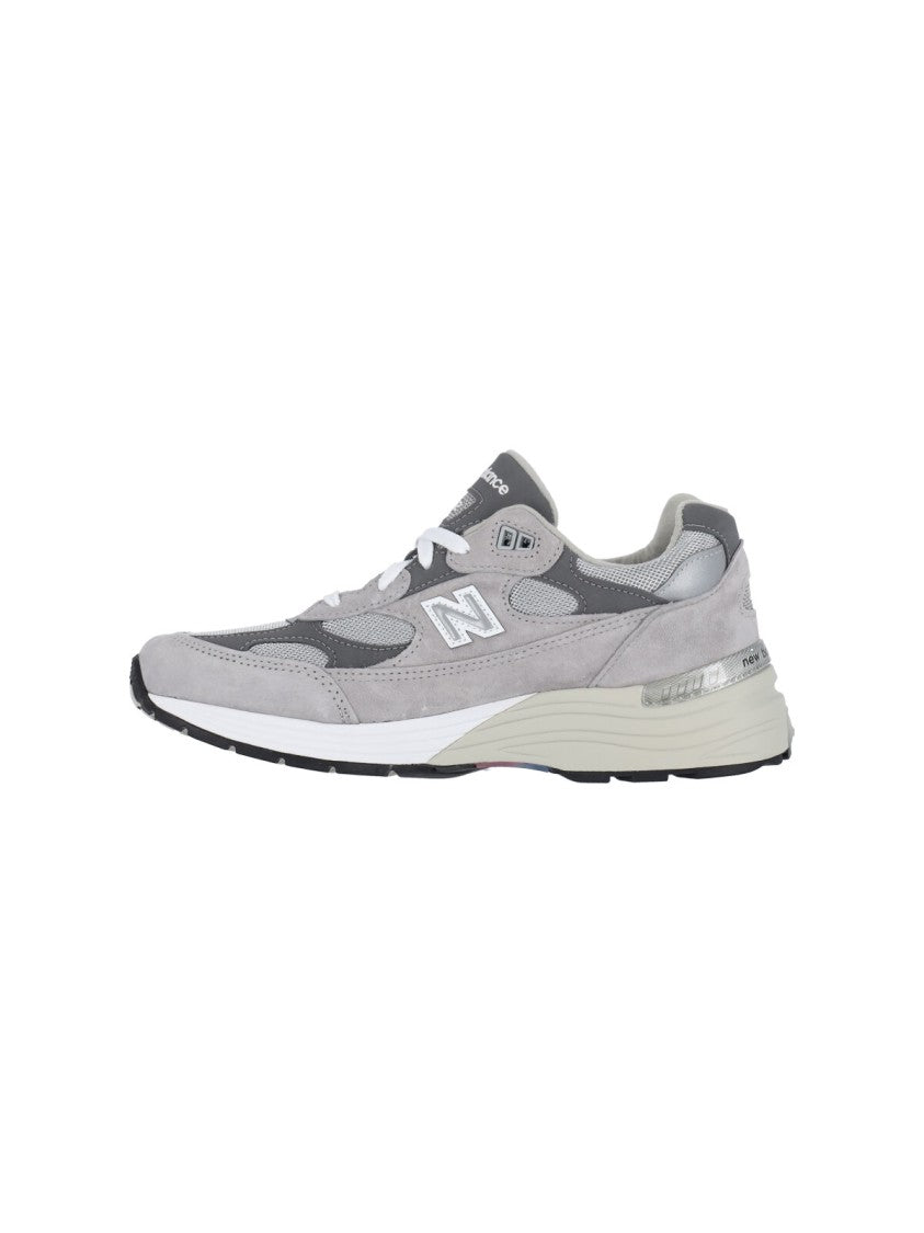 New Balance Grey Made In Usa 992 Suede Mesh Sneakers