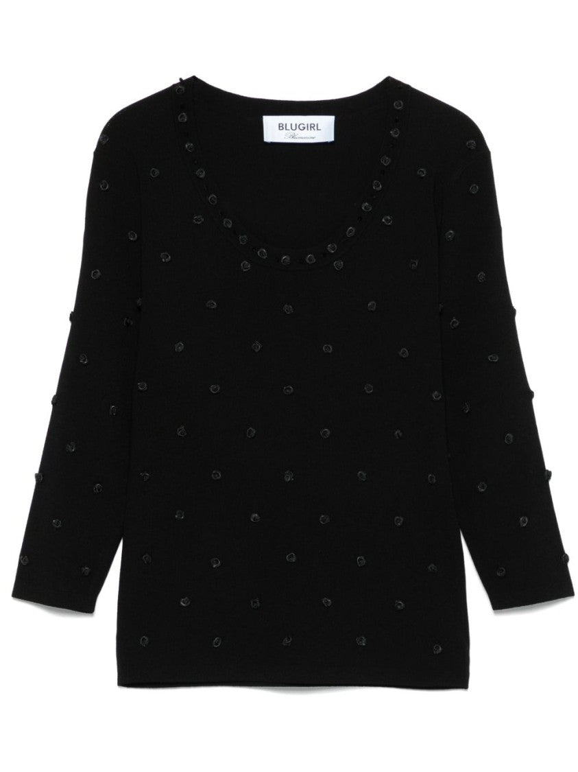 Blugirl Scoop Neck Viscose-Blend Sweater