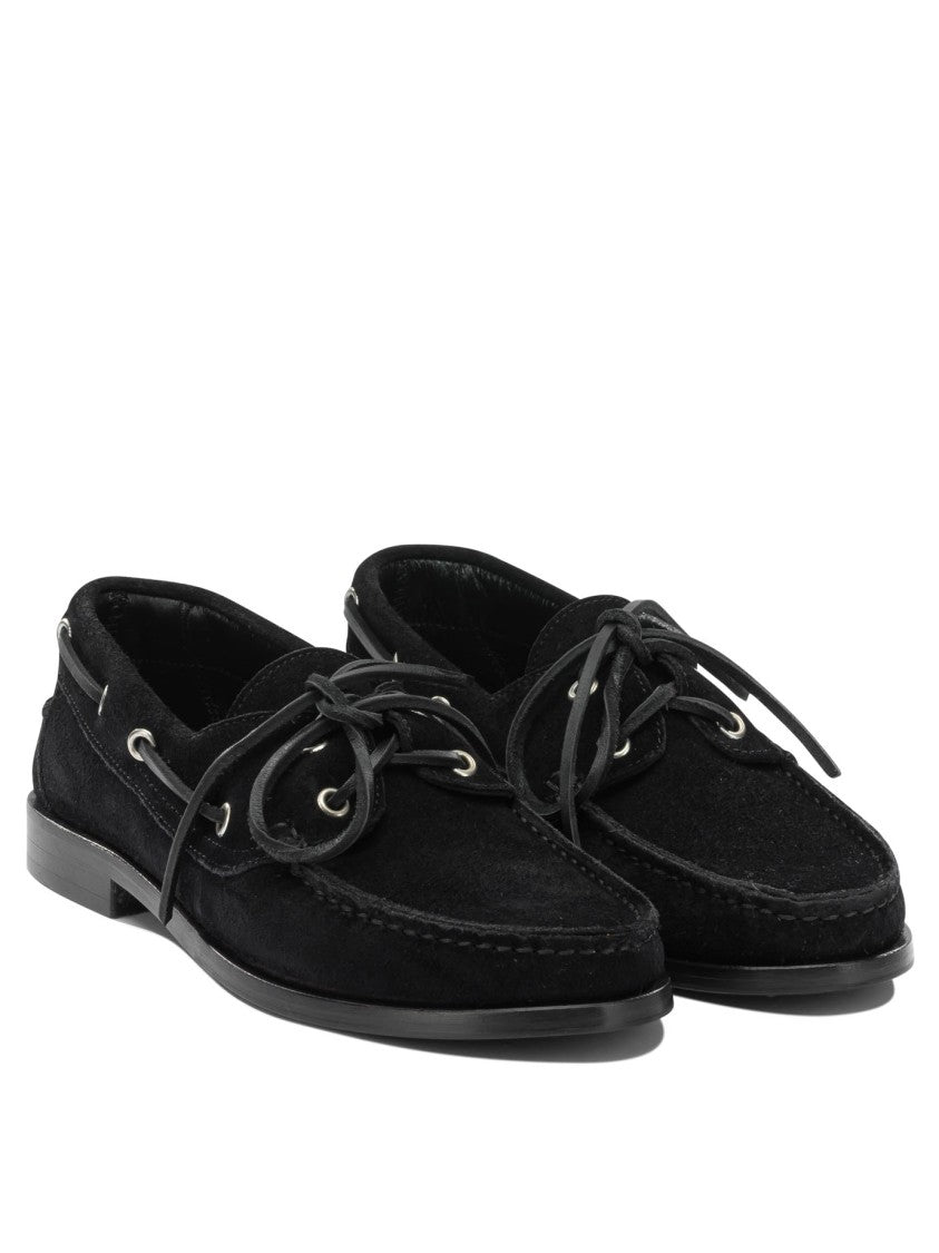 Aeydē Moccasin Toe Black Suede Loafers