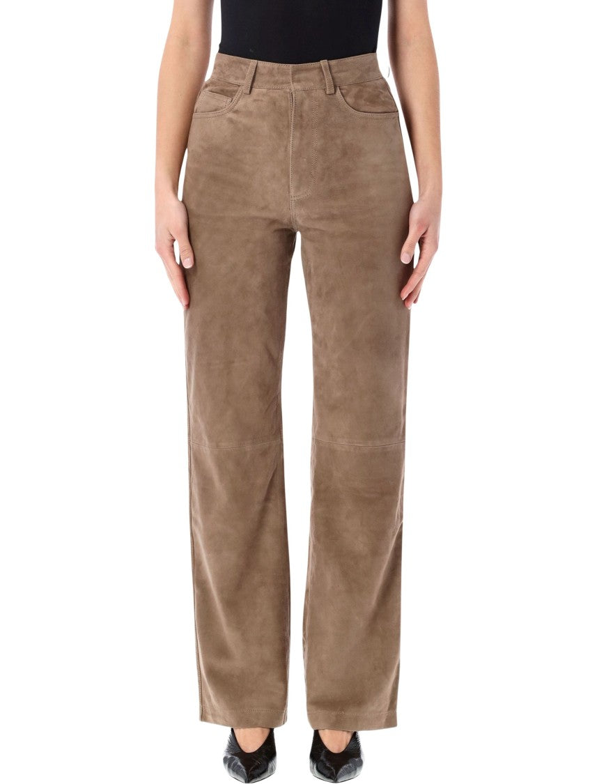 Rotate Straight Leg Suede Five Pocket Pants