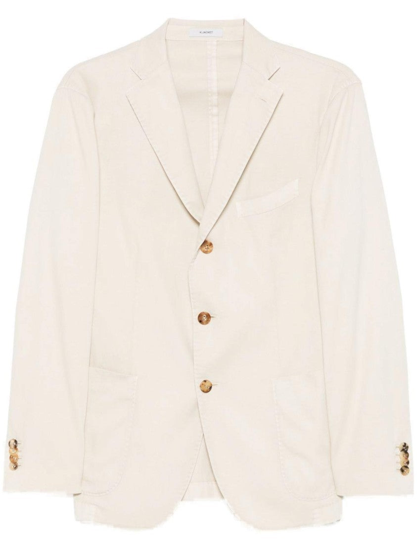 Boglioli Classic Tailored Black Jacket With Wooden Buttons