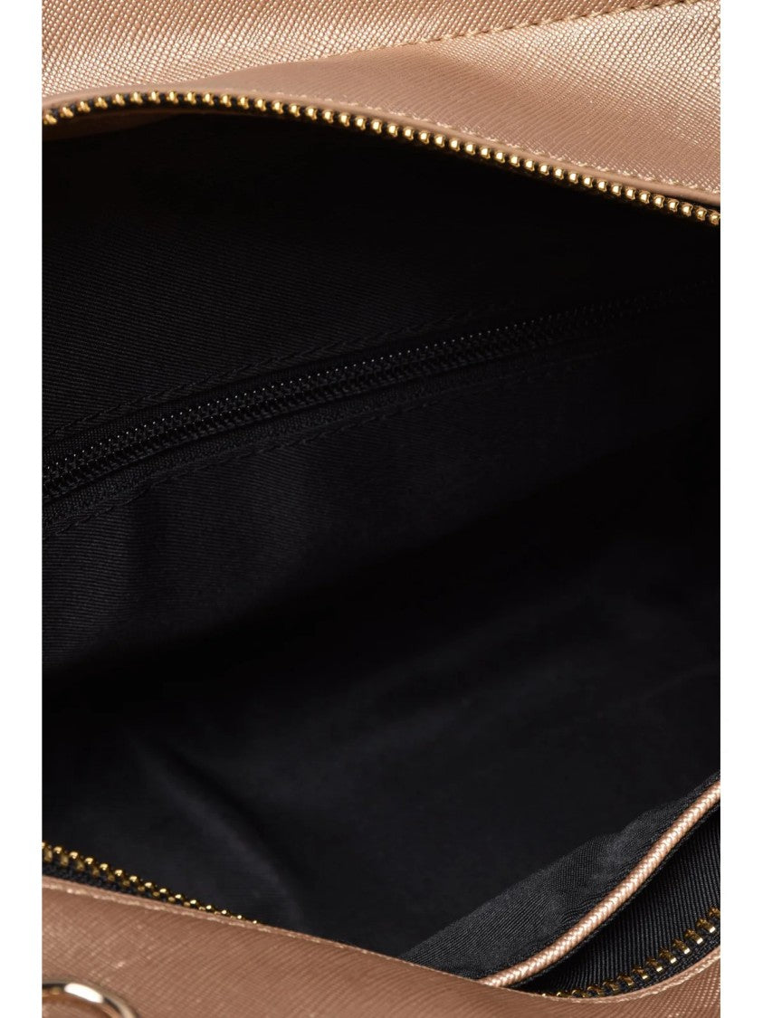 Manila Grace Gold Medium Trapezoidal Polyurethane Shoulder Bag