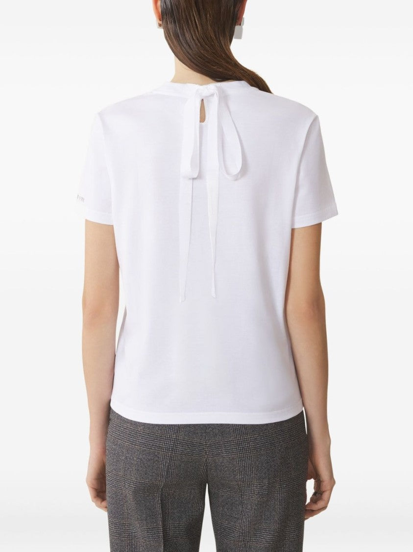 Lanvin White Minimalist Crew Neck Cotton Top