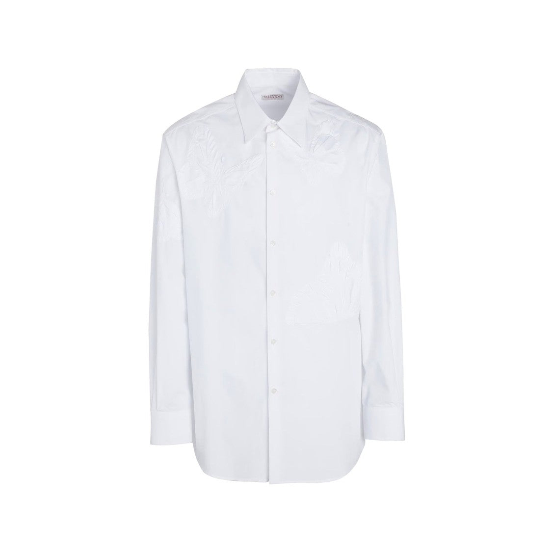 Valentino Embroidered Cotton Shirt With Classic Button-Down Front
