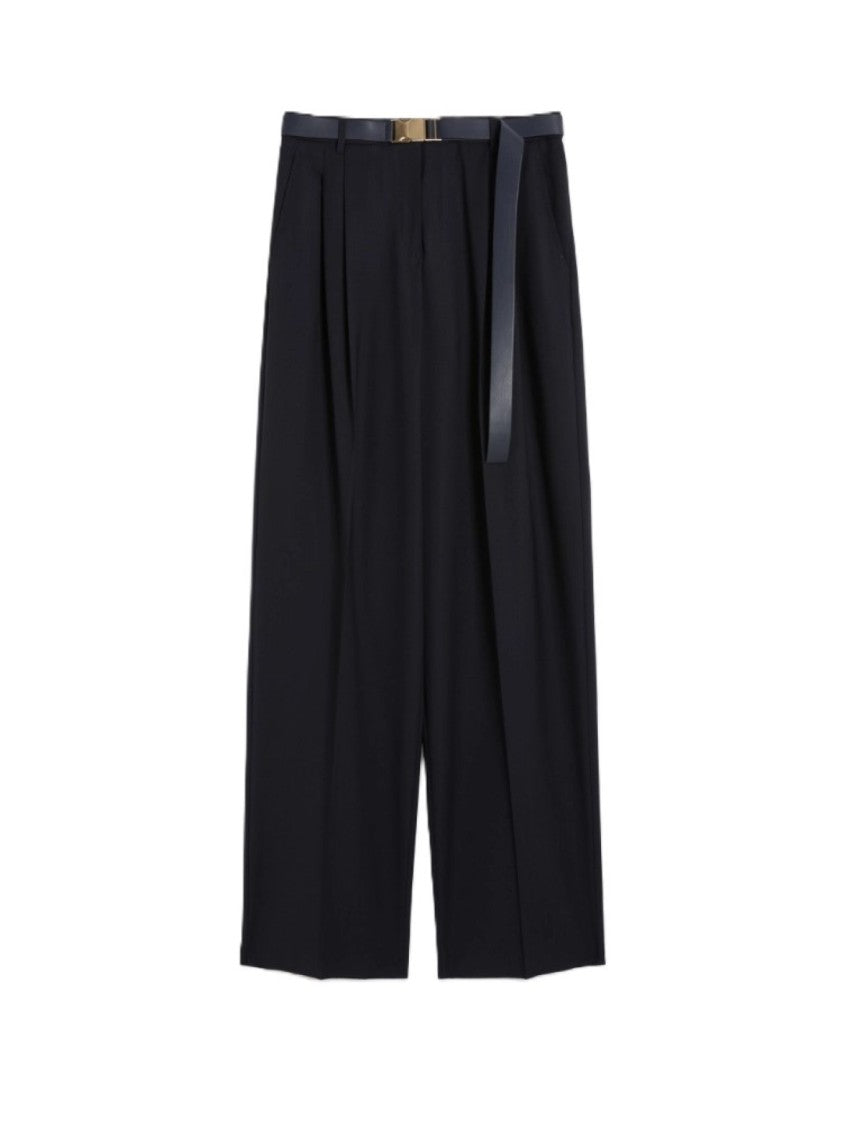 Max Mara Tailored Blue Wide-Leg Trousers With High Waist