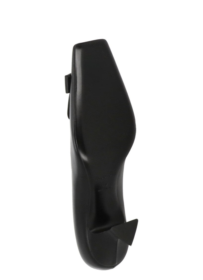 Sergio Rossi Black Square Tip Spool Heel Pumps