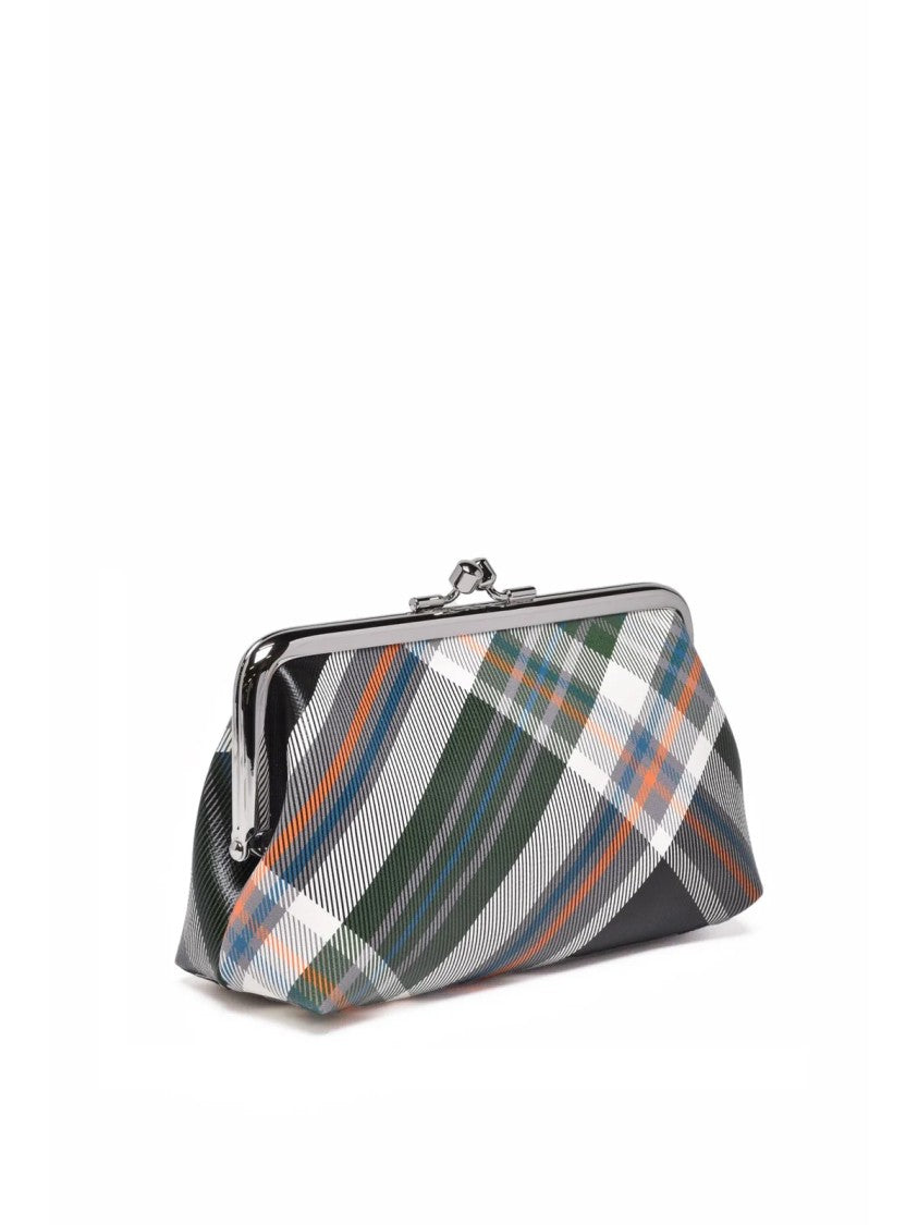Vivienne Westwood Green Polyurethane Plaid Clutch