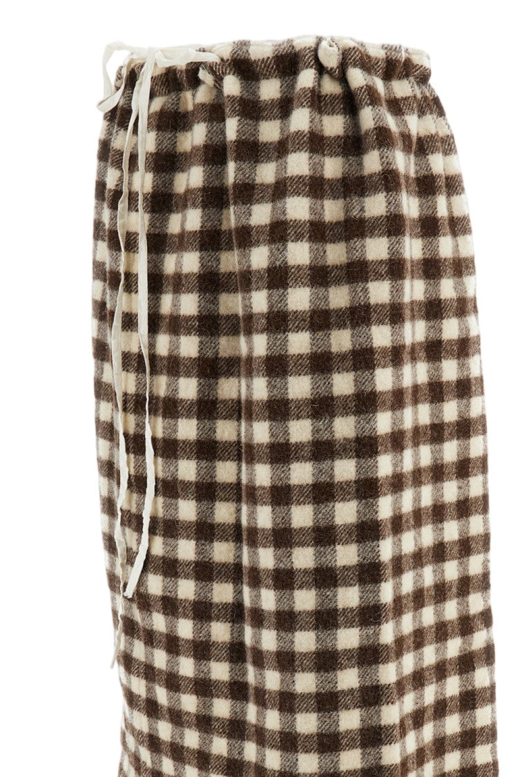 Daniela Gregis Washed Double-Fabric Drawstring Skirt