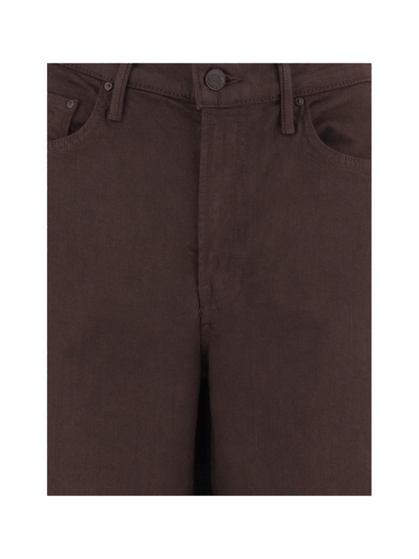 Mother Wide-Leg Stretch Cotton Jeans With Classic Five-Pocket Style