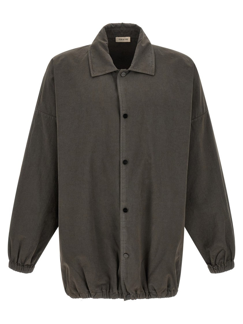 Fear Of God Garment-Dyed Compact Cotton Windbreaker With Back Print