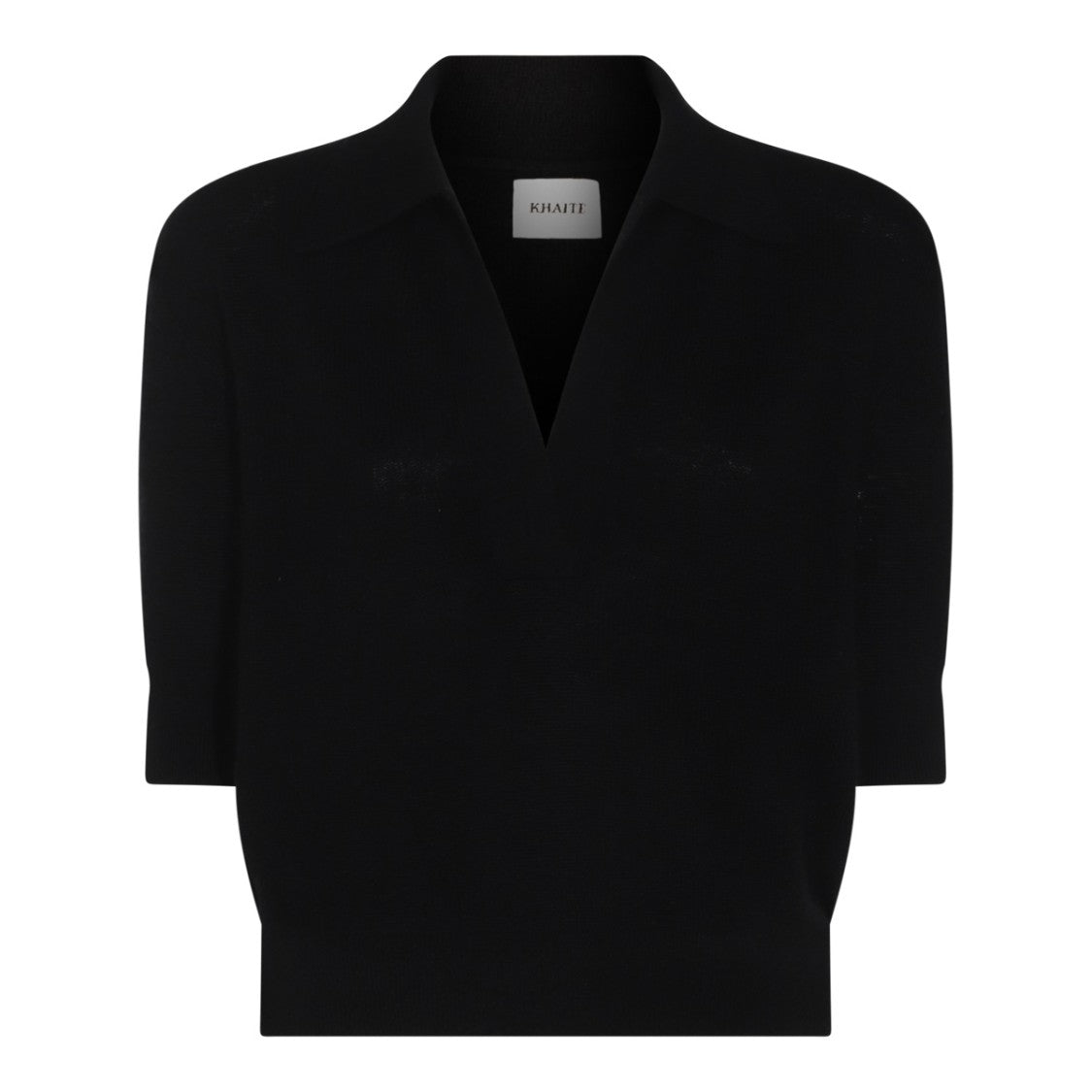 Khaite Black Cashmere Polo Shirt