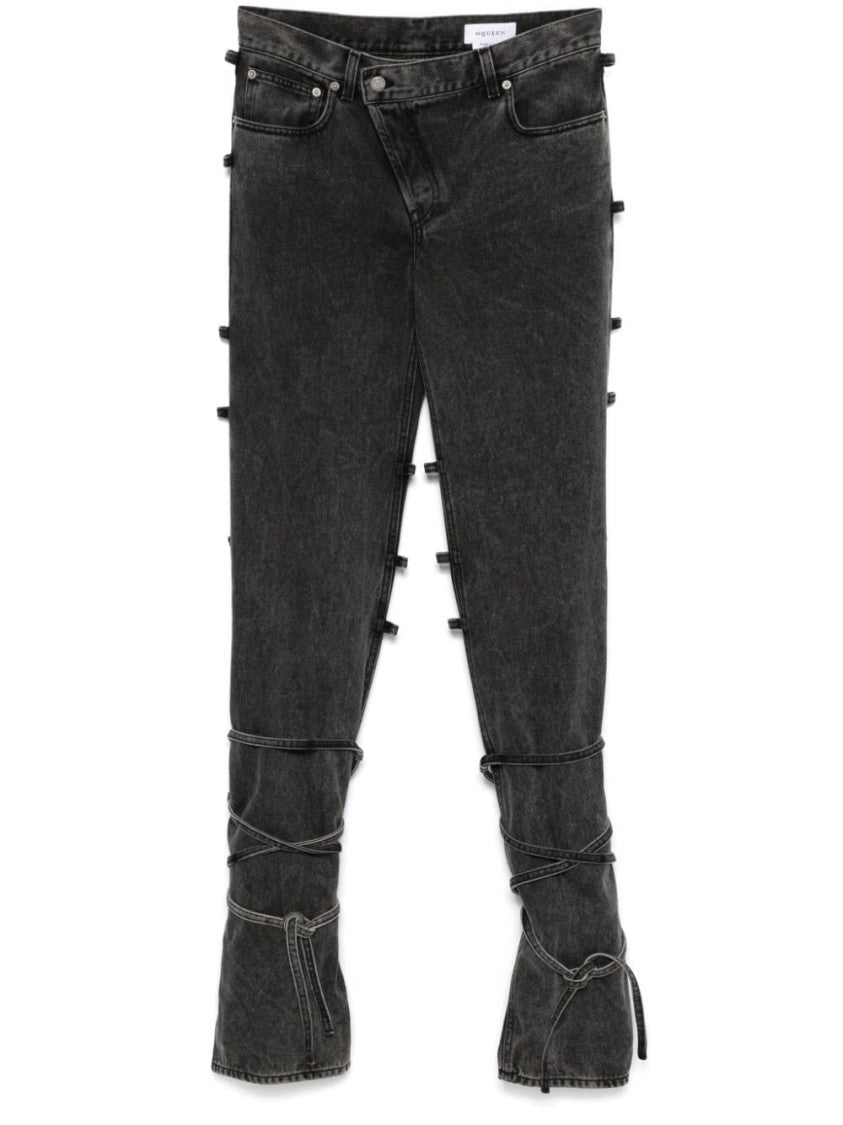 Alexander Mcqueen Baggy Tied Jeans