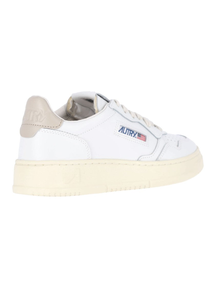 Autry White Medalist Leather Low-Top Sneakers