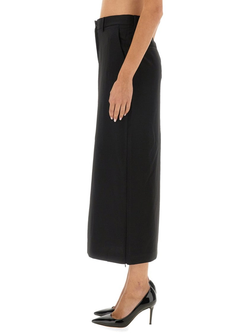 Helmut Lang Straight-Cut Midi Skirt With High Waist