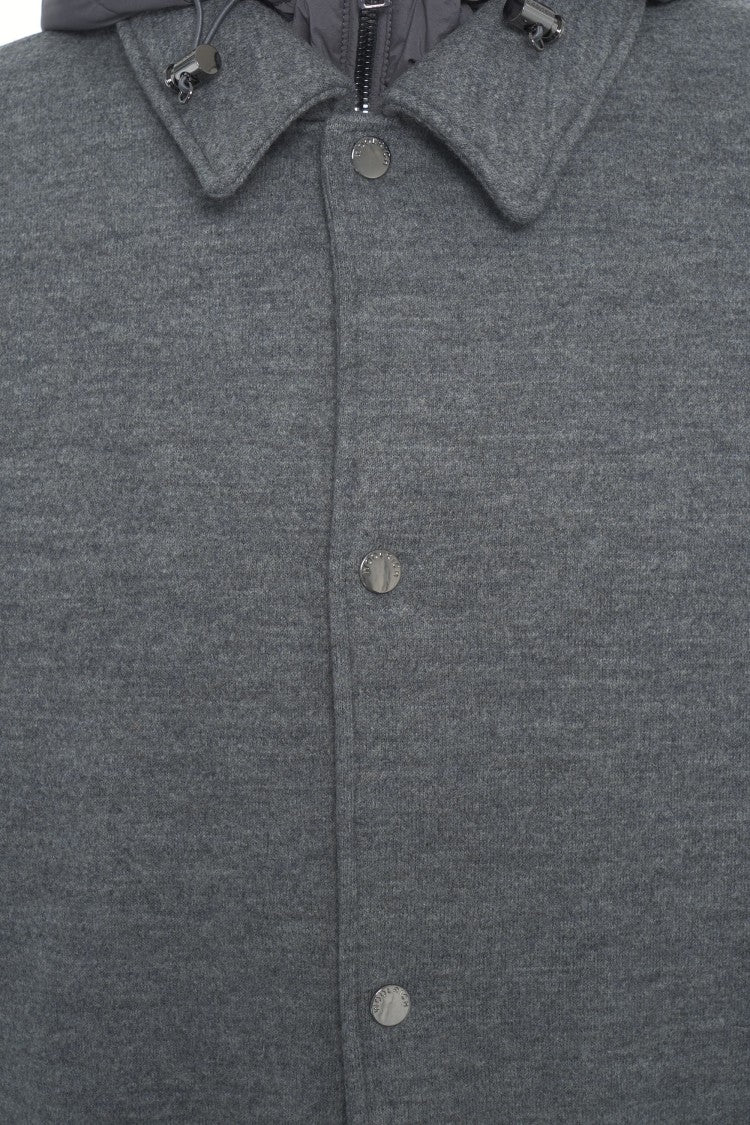 Woolrich Hooded Jacket With Classic Collar And Button Closure