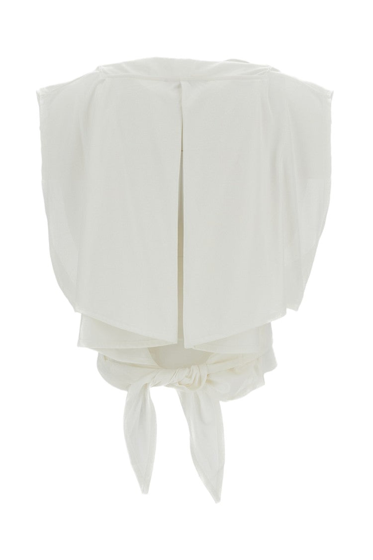 Jacquemus Paper-Effect Jersey Draped Apron Top