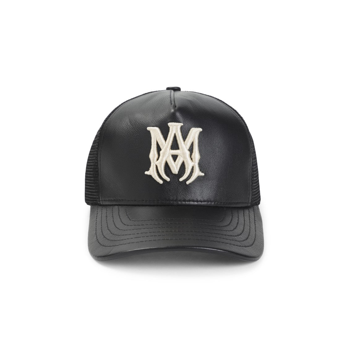 Amiri Trucker Black Leather Hat