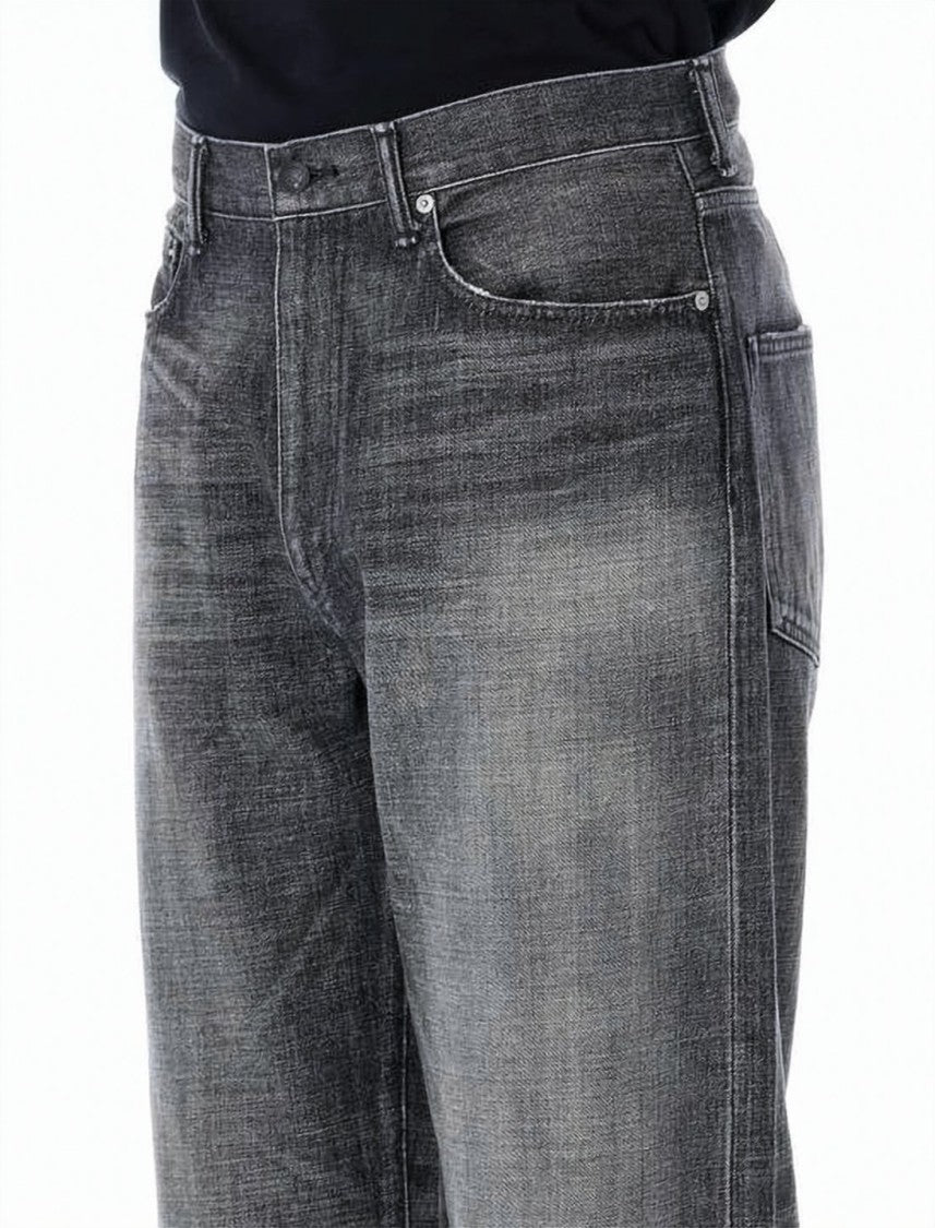 Nanamica Black Relaxed Straight-Leg Faded Denim Pants