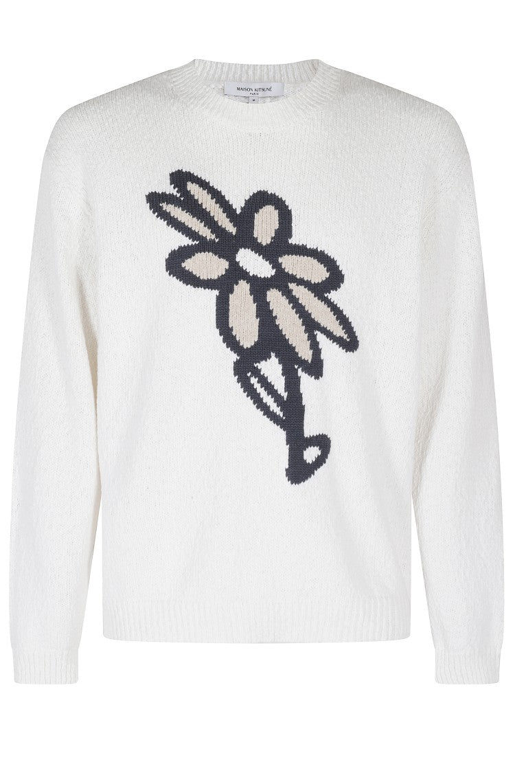 Maison Kitsuné Textured Knit Abstract Jumper