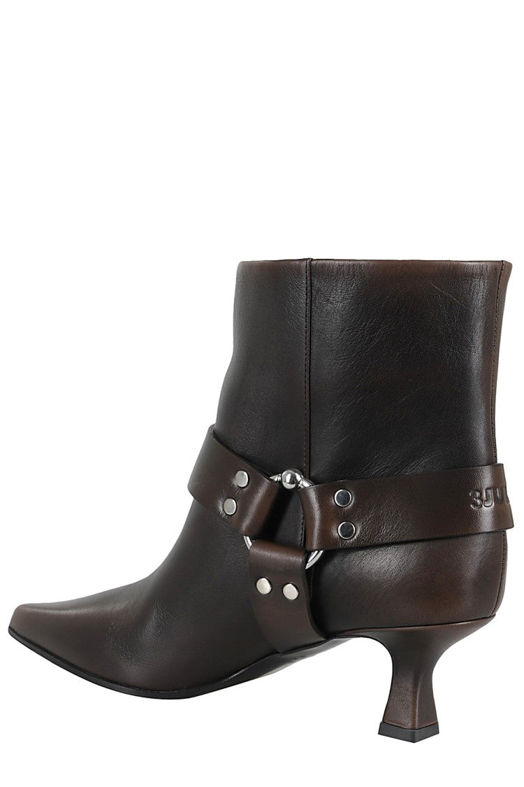 3Juin Pointed Toe Ankle Boot With Strap Detail