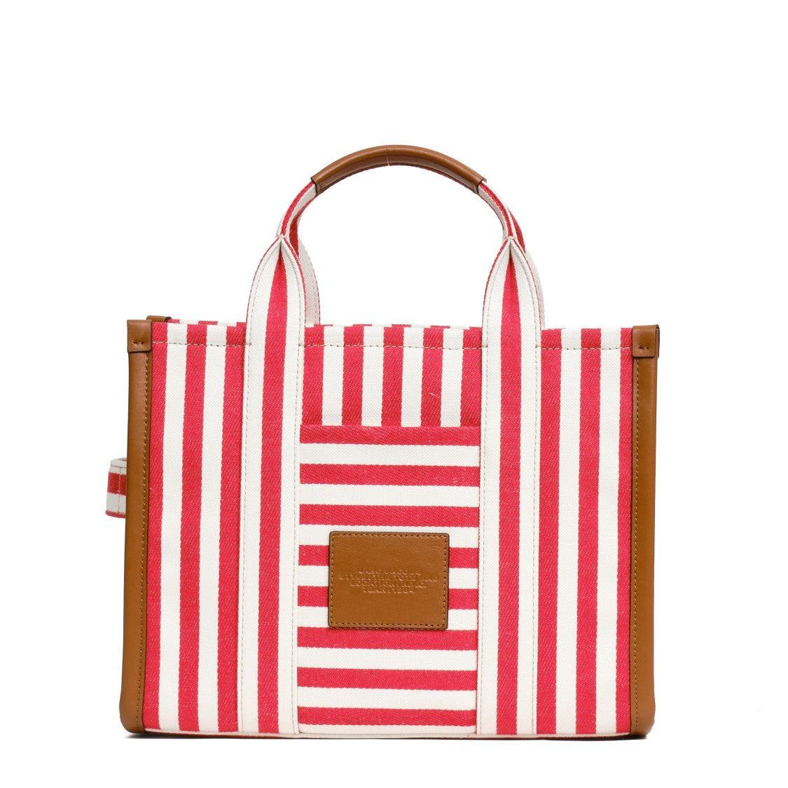 Marc Jacobs Medium Striped Canvas Tote With Leather Accents