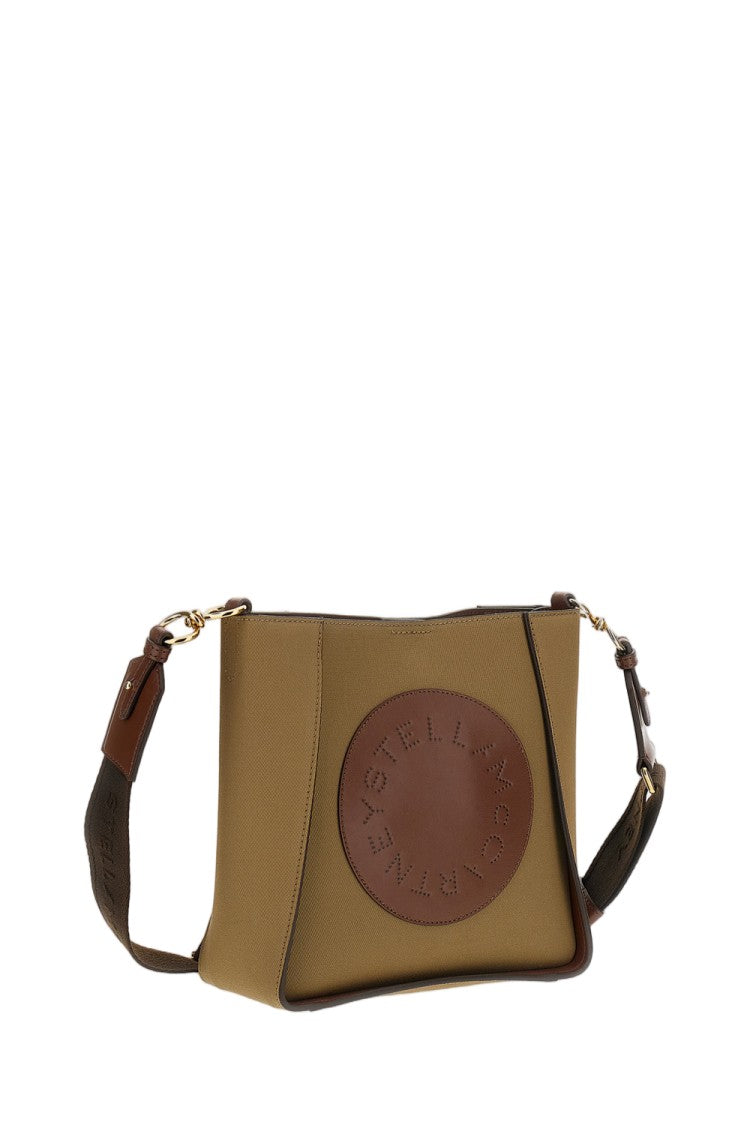 Stella Mccartney Beige Circular Logo Perforated Crossbody Bag