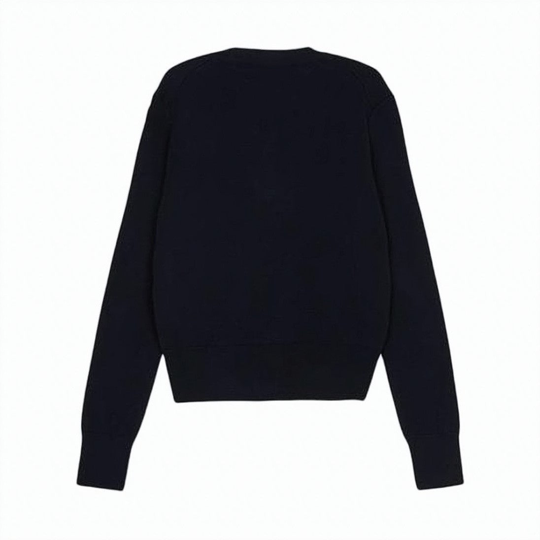 Ami Paris Cropped V-Neck Cardigan With Embroidered Heart Logo