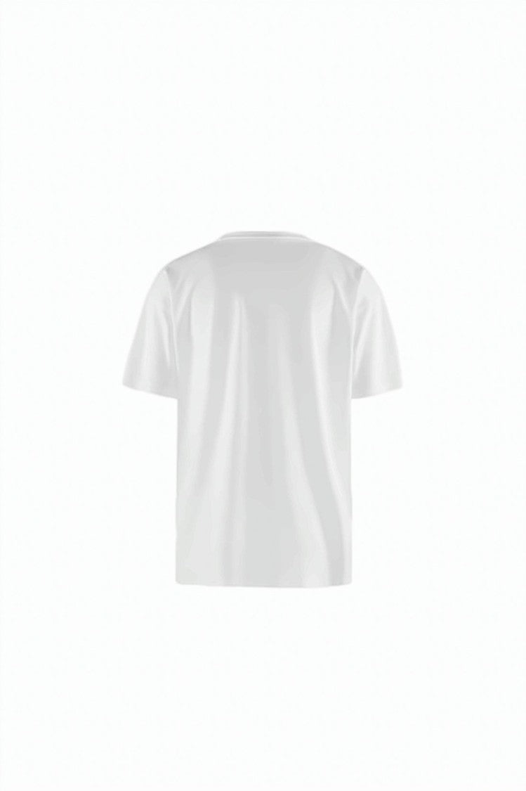 District Vision Minimalist White Short-Sleeved Top With Logo Detail