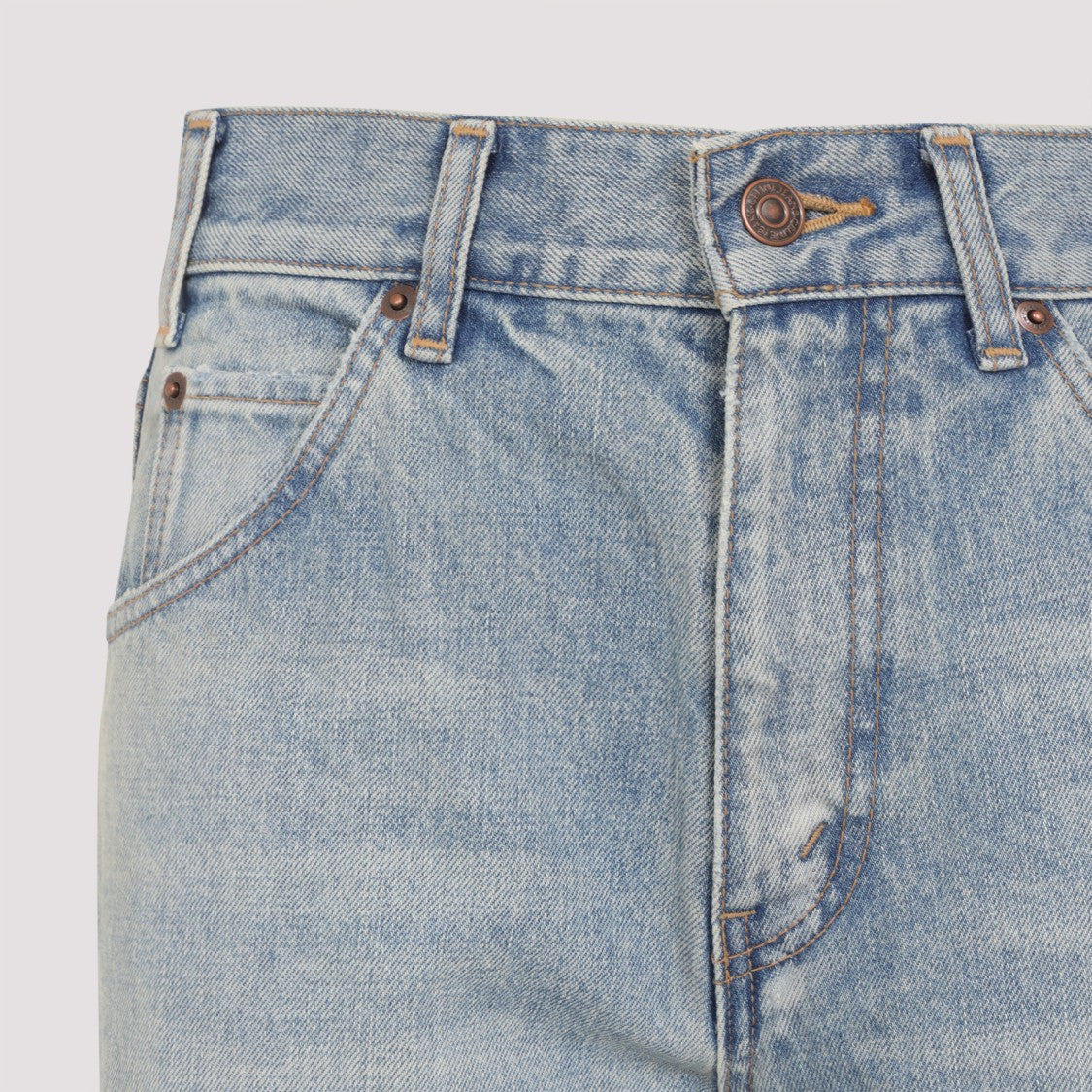Celine Mid-Rise Flared Jeans In Washed Light Blue Denim